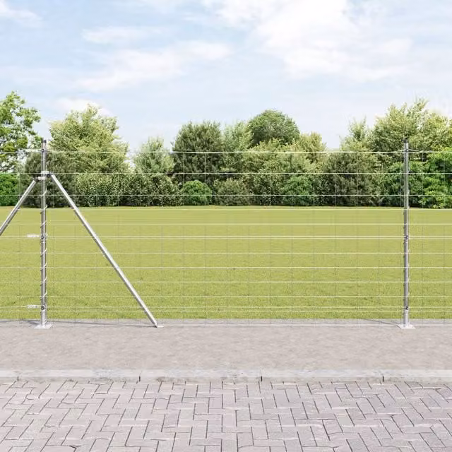 Berkfield Home Field Fence Galvanised Steel in Silver, H: 120 cm x L: 50 m – 1