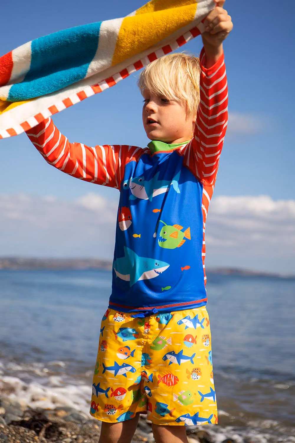 Frugi Lagoon Multicolour Striped Cotton Terry Towel – 2