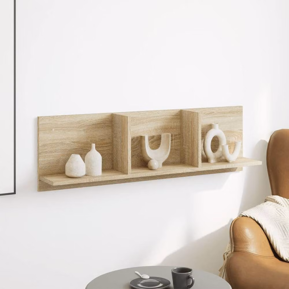 Berkfield Home Wall Cabinet in Sonoma Oak Light Oak, W/D/H: 100 x 30 x 16.5 cm – 2