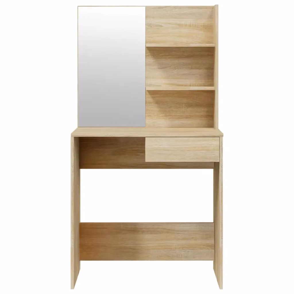 Berkfield Home Dressing Table with Mirror in Sonoma Oak Brown, W: 74.5 cm, D: 40 cm, H: 141 cm – 2