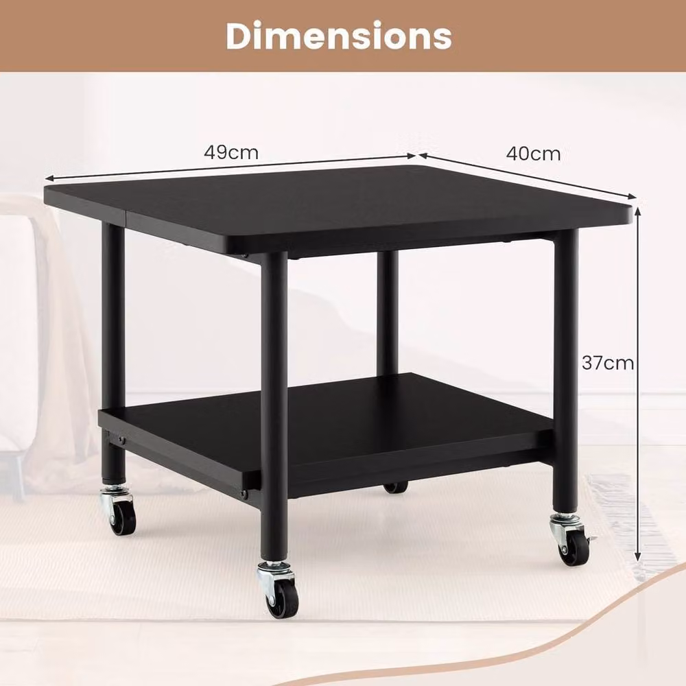 Kelvenix Black Metal Under Desk Printer Stand and Table – 2