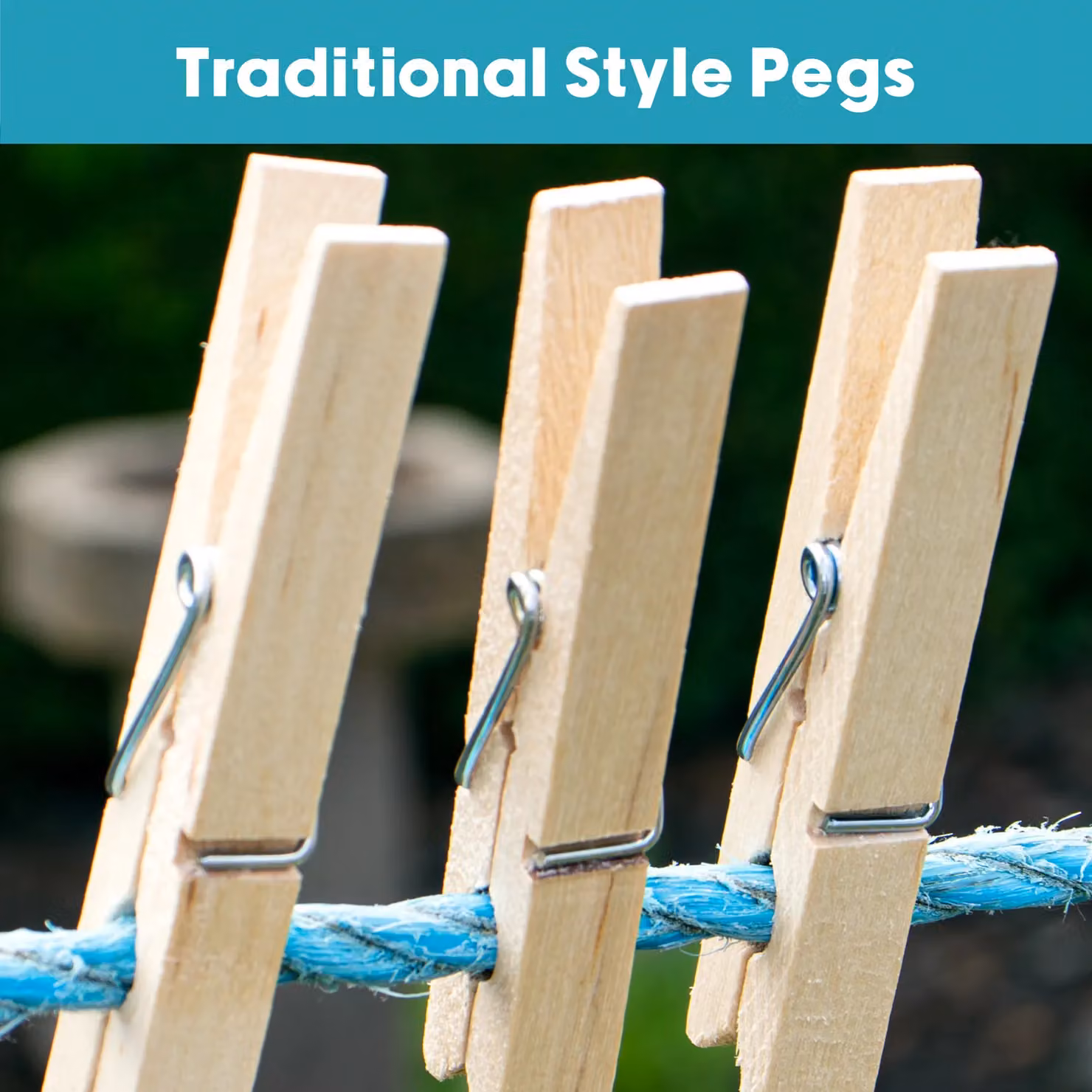 JVL Brown Birch Wood Pegs – 3