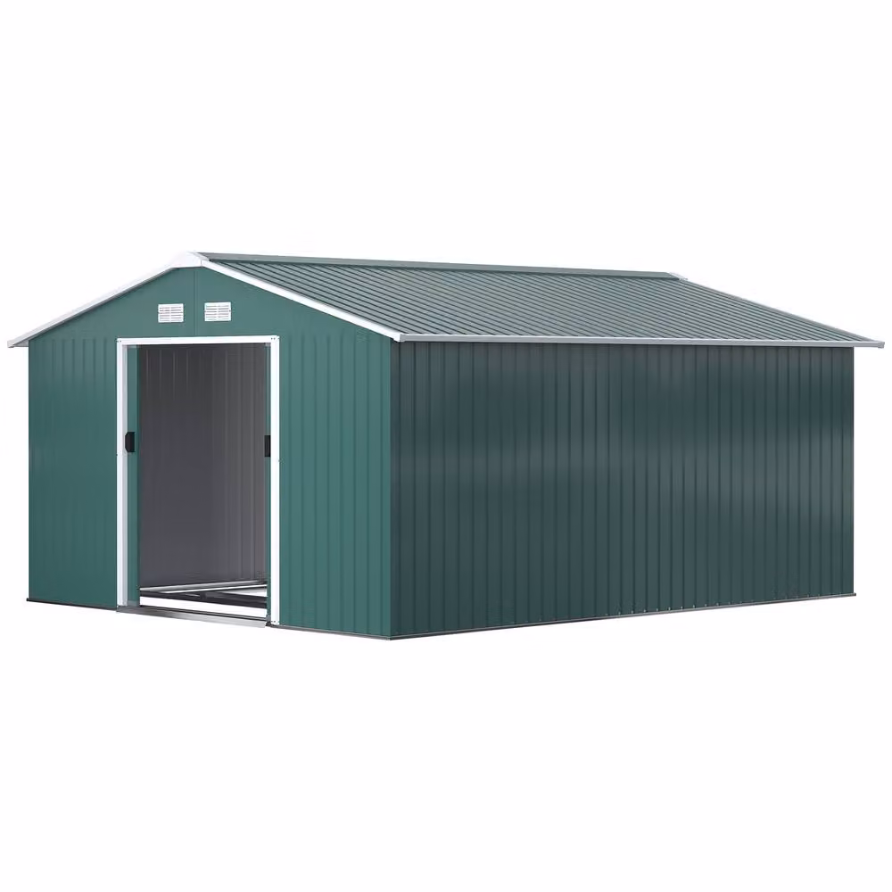 Rolipo Green Steel Storage Shed with Sliding Door – 2
