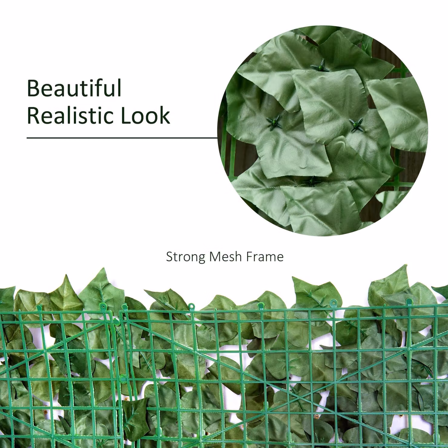 Outsunny Artificial Hedge Privacy Screen in Deep Green, W: 3 m, H: 1 m – 5