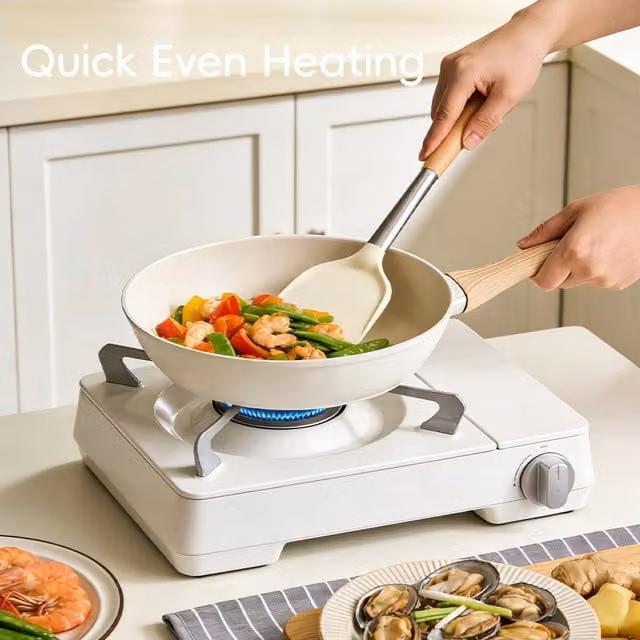 Lifeideas 12-Piece Non-Stick Aluminium Cookware Set in White