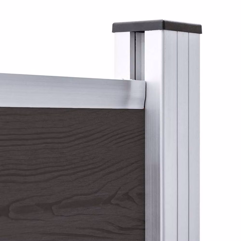 Berkfield Home Durable WPC Fence Panel, Black, H 180 cm x W 146 cm – 2
