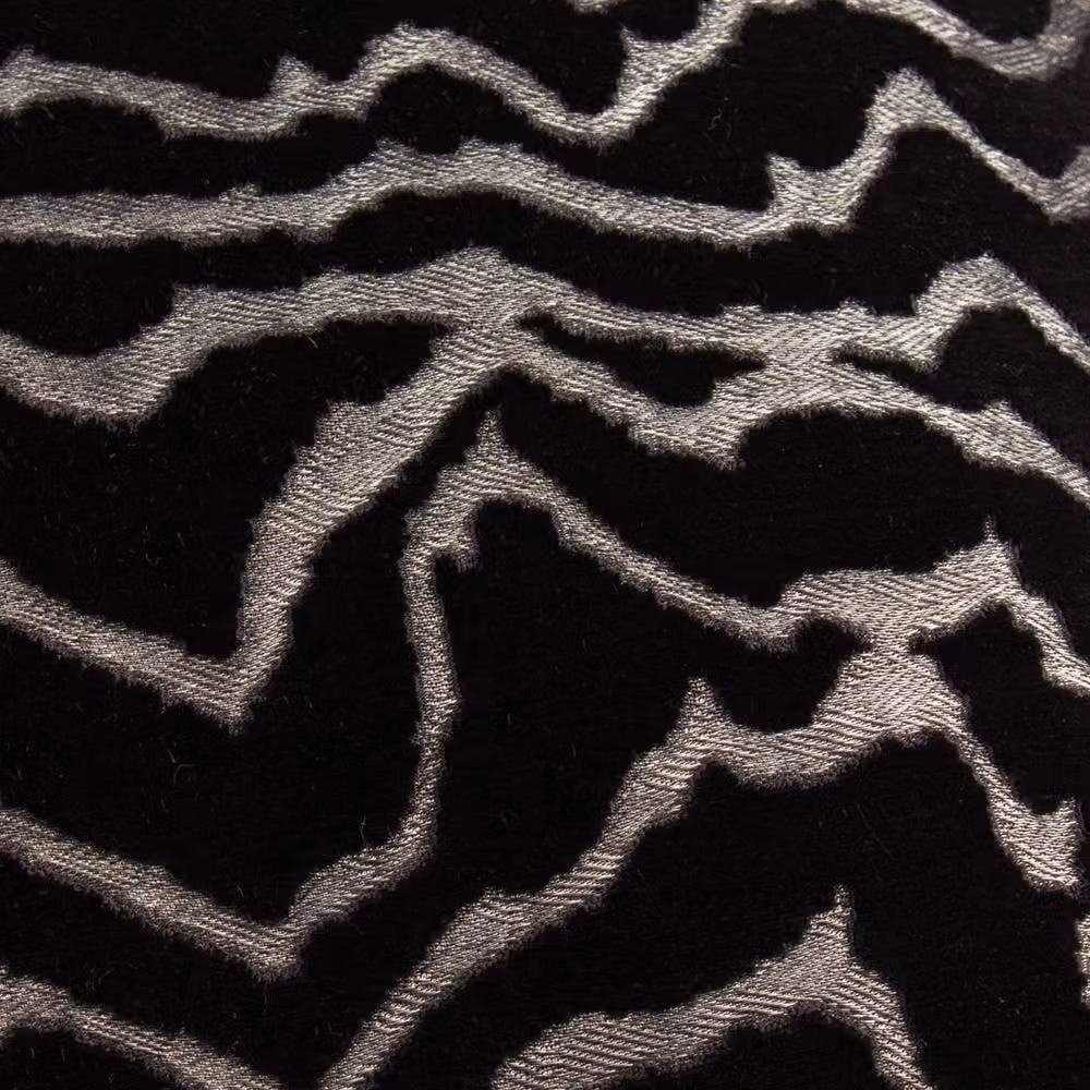 Paoletti Tierra Black Cut Velvet Abstract Square Cushion, W/D/H: 50 x 50 x 50 cm – 4