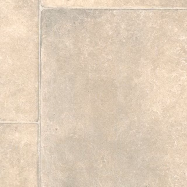 IVC Geometric Tile Look Vinyl Flooring Sheet in Beige, 2.0mm Thickness