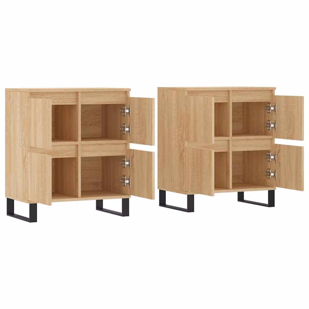 Berkfield Home Set of 2 Sonoma Oak Sideboards in Light Tan – 2