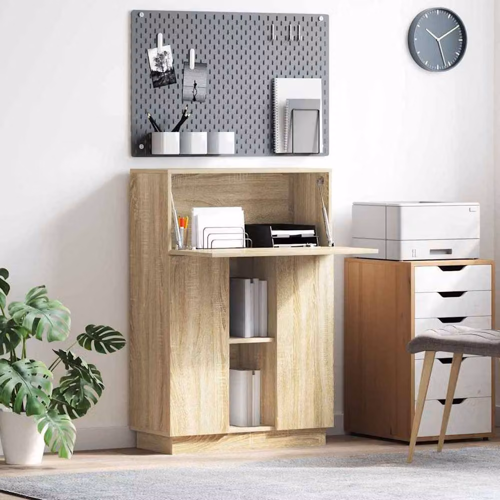 Berkfield Home Sonoma Oak Computer Desk in Beige – 2