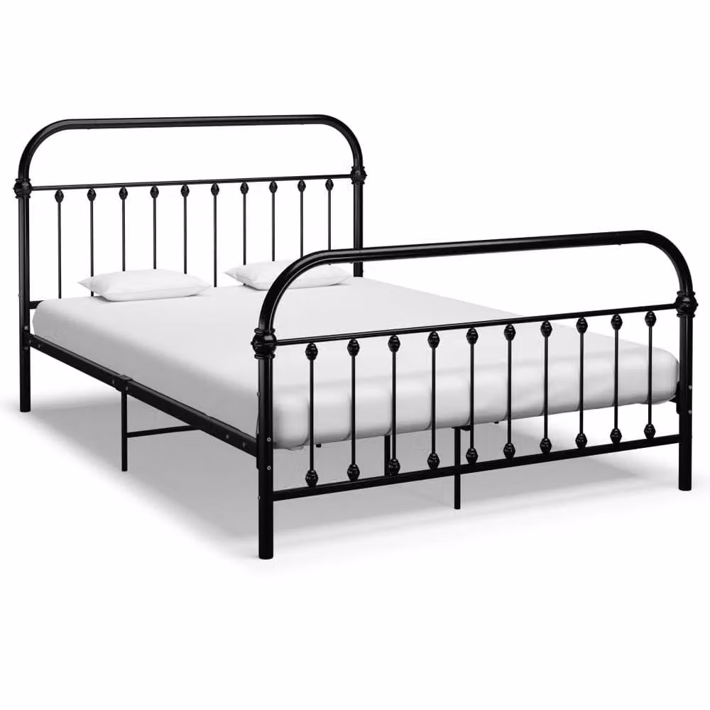 Berkfield Home Elegant Metal Bed Frame in Black, W/D/H: 120 x 200 cm – 2