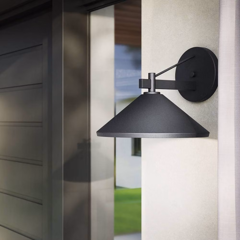 Kichler Ripley Medium Black Metal Wall Mounted Garden Lantern IP44 – 2