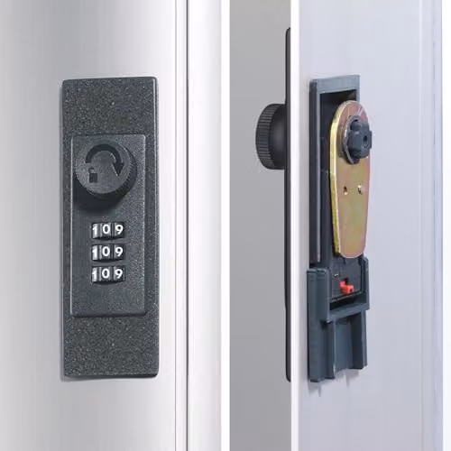 Durable Key Safe Box 36 Silver Aluminium Wall Mounted Key Holder Cabinet with Combination Lock and 6 Key Clip Tags – 5