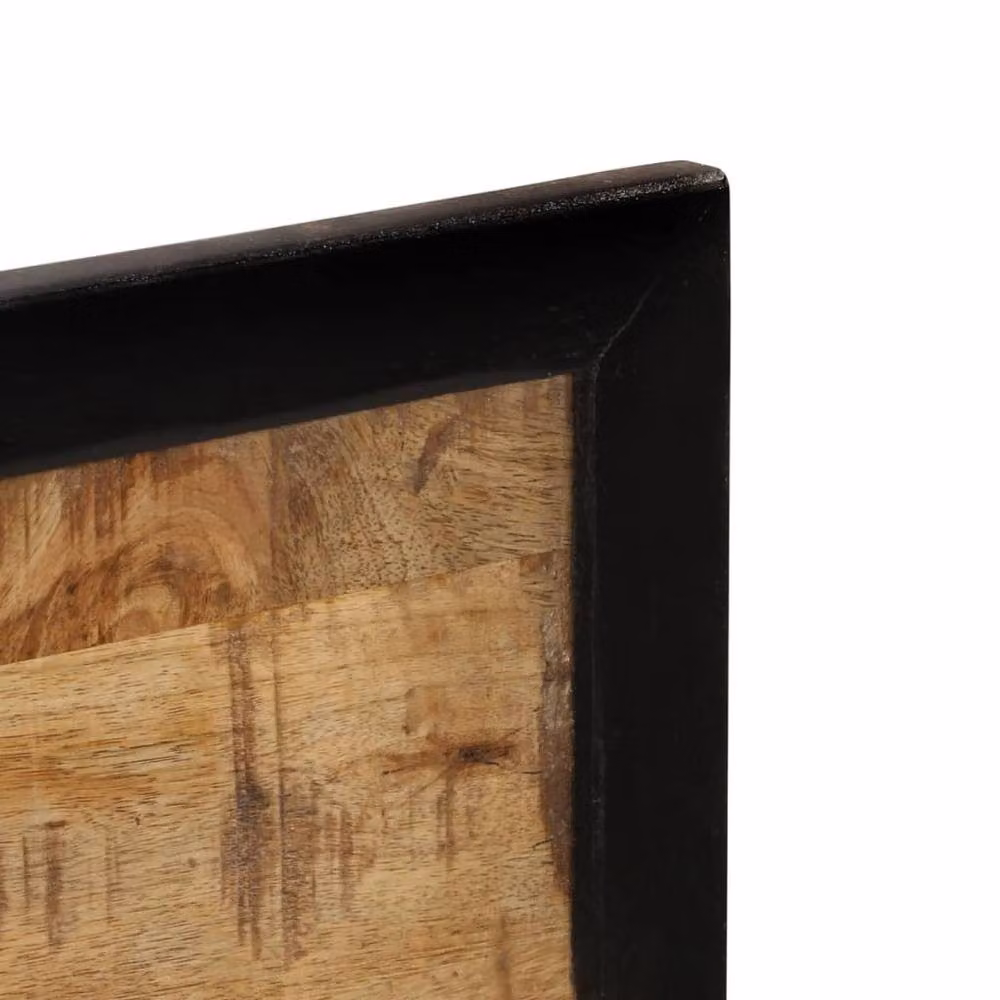 Berkfield Home Wall Mirror with Shelves in Brown Solid Wood and Glass, W: 80 cm, D: 8 cm, H: 55 cm – 3
