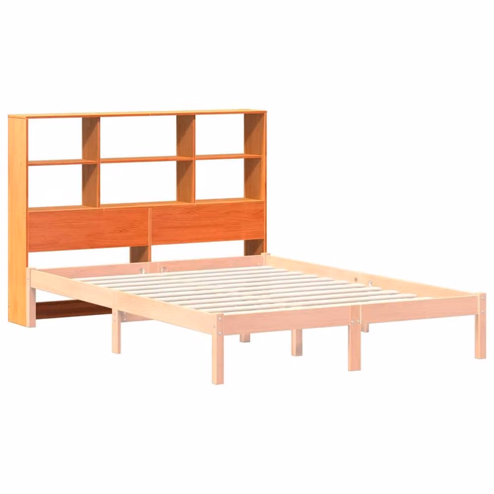 Berkfield Home Solid Wood Pine Headboard with Storage in Wax Brown, W: 160 cm, H: 110 cm, D: 23 cm – 3