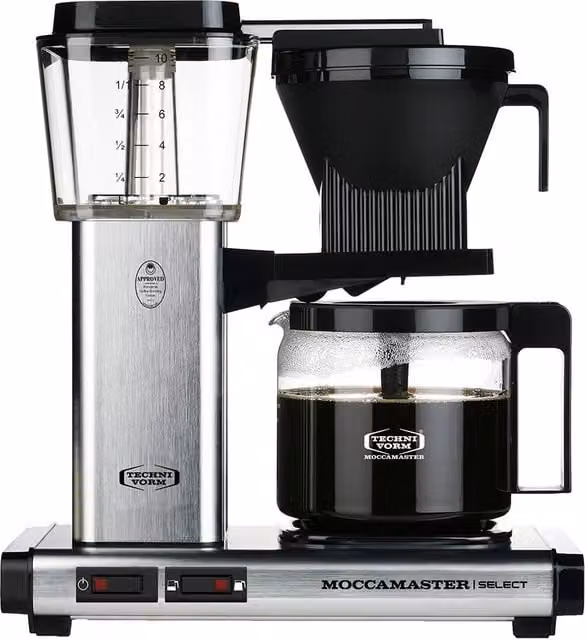 Moccamaster KBG Select Filter Coffee Machine with Glass Jug, Silver
