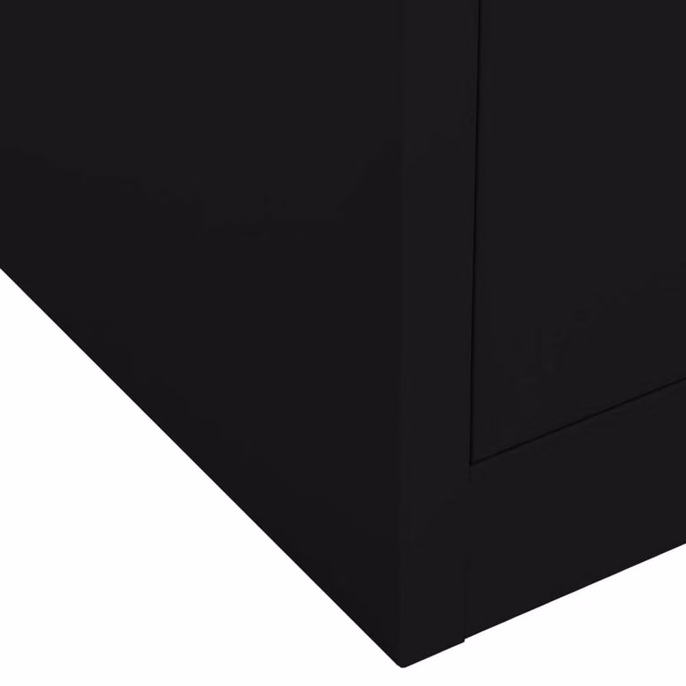 Berkfield Modern Black Steel Home Office Cabinet with Hinged Doors and Internal Drawers W/D/H: 90 x 40 x 102 cm – 4