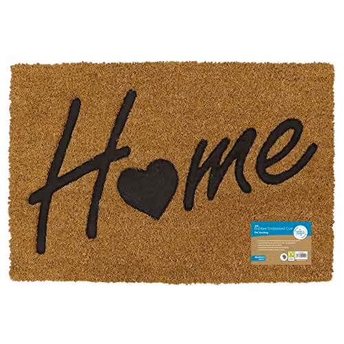 JVL Rectangular Coir Doormat with Rubber PVC Backing, Brown/Beige, W: 40 cm, D: 60 cm – 5