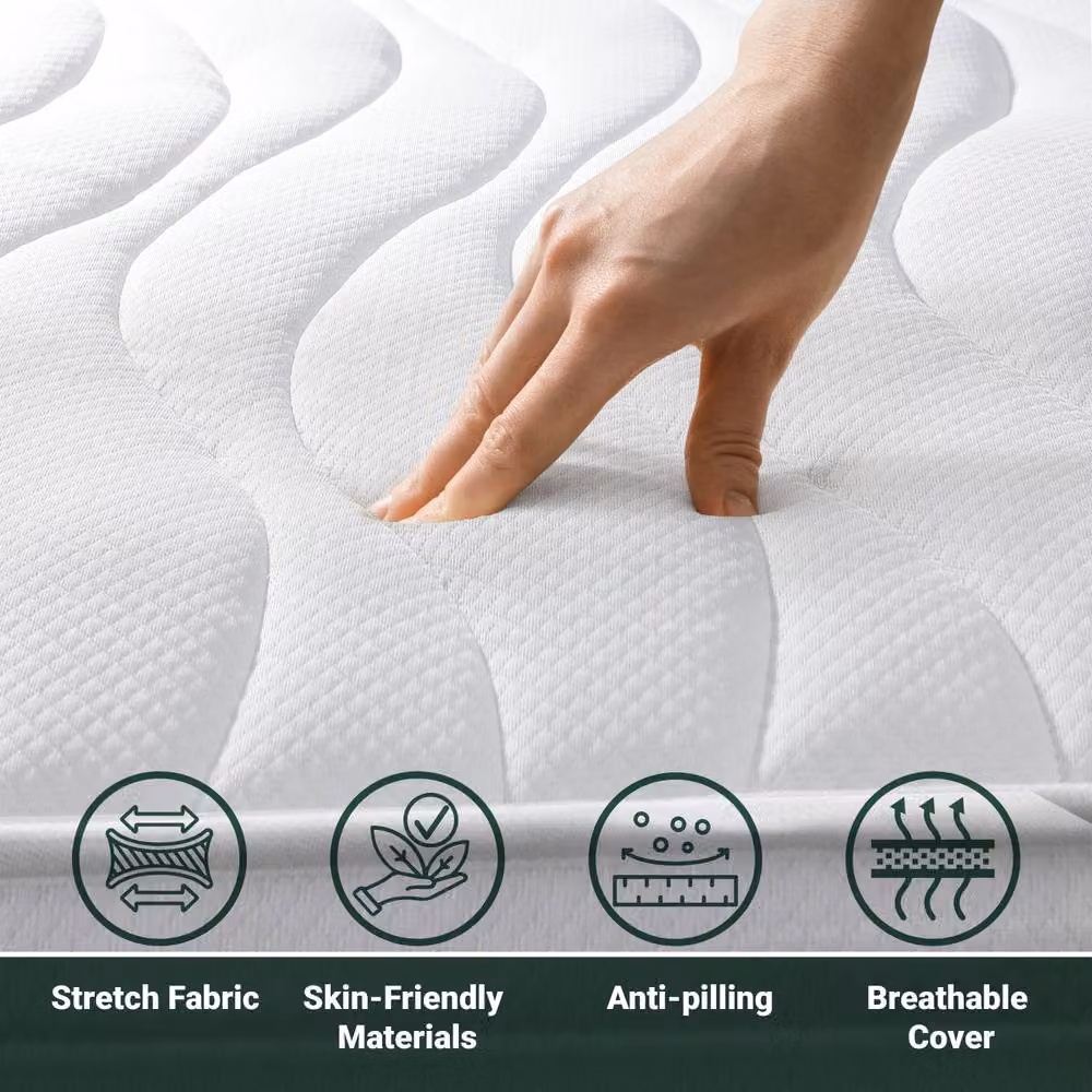 The White Stone Antibacterial Waterfoam Mattress in White, H: 16 cm, W: 155 cm, D: 170 cm – 3