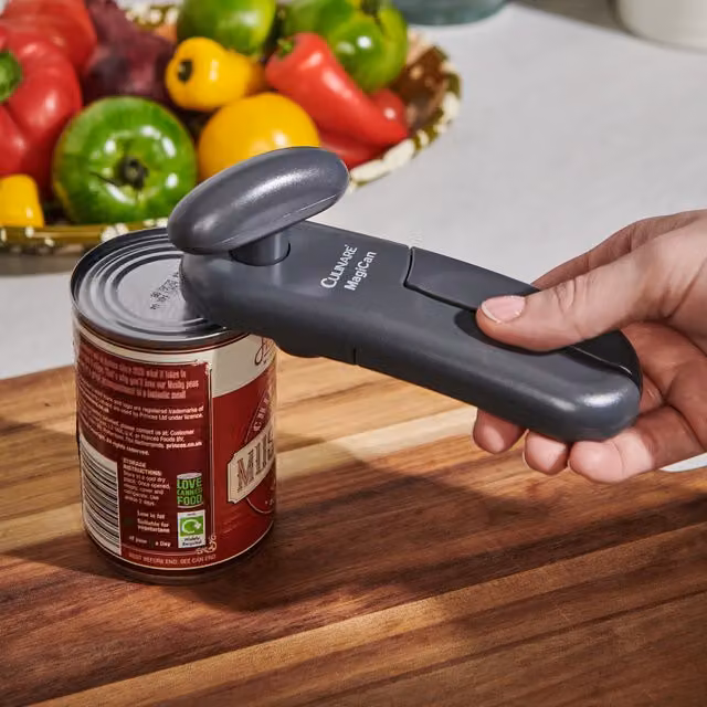 Culinare MagiCan Stainless Steel Can Opener with Ergonomic Grip, Grey