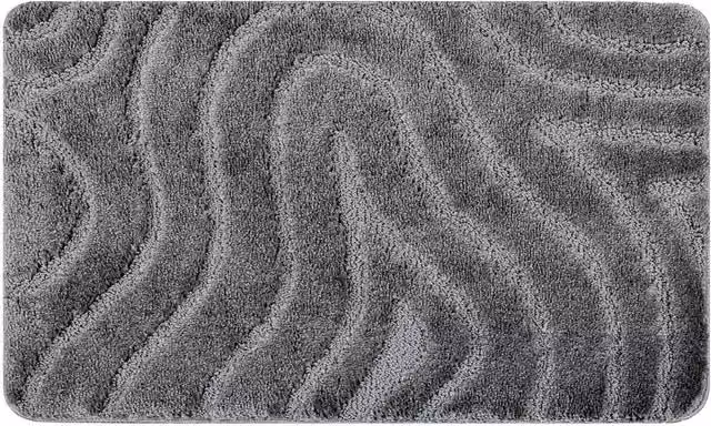 RugsX Grey Rectangular Bath Mat, W: 60 cm, D: 100 cm, H: 1 cm – 1