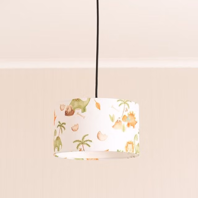 ValueLights Toro Dino Egg Easy Fit Dinosaur Ceiling Light Shade with RGB LED Bulb in Multi Colour and White
