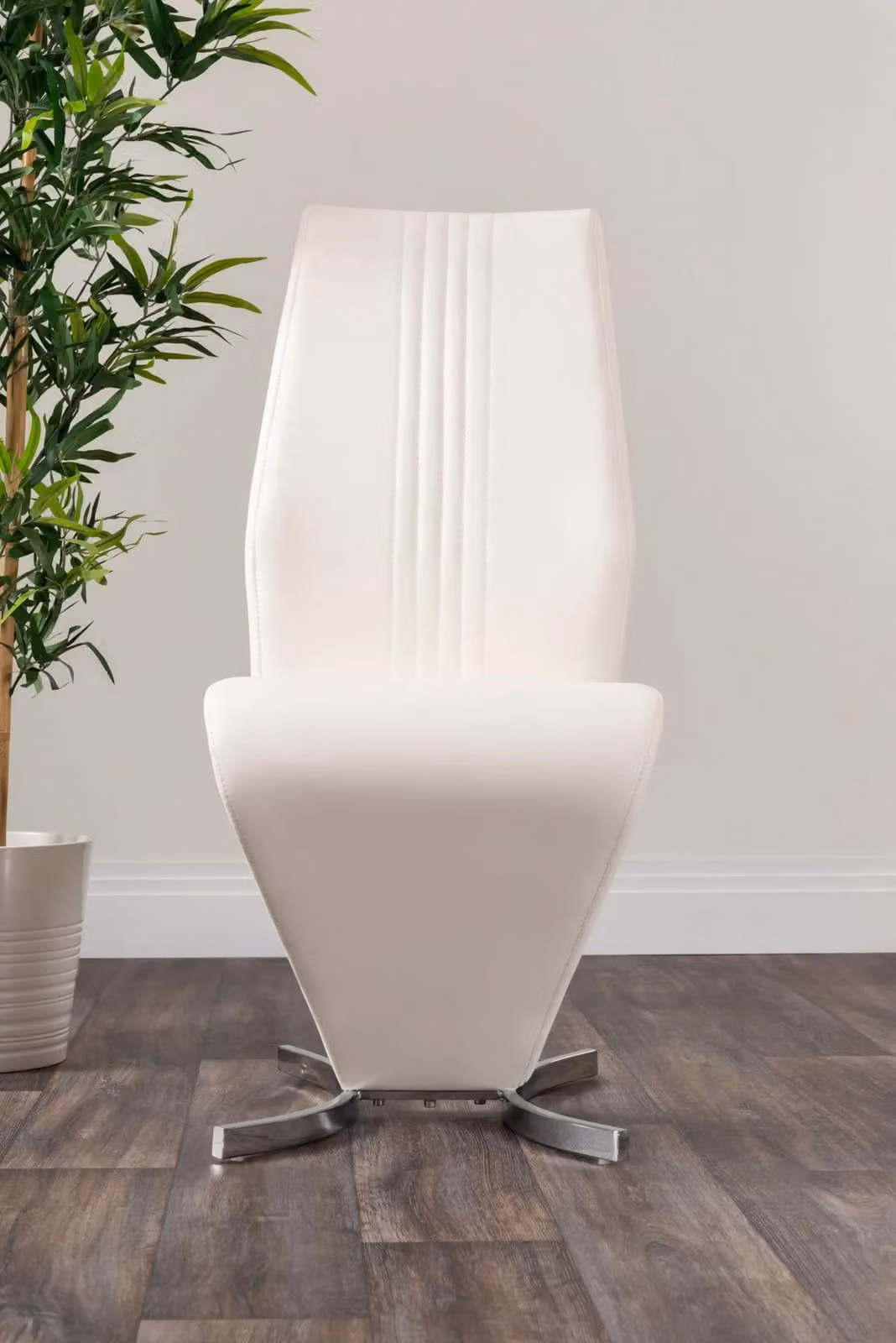 FurnitureboxUK Kylo Brown Wood Effect Rectangular Dining Table and 6 White Willow Faux Leather Chairs – 3