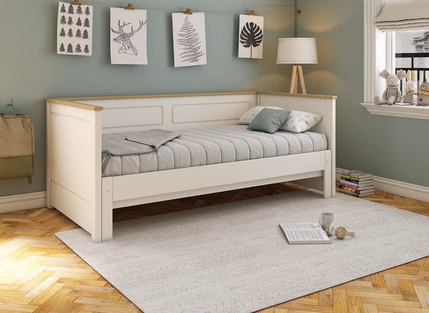 Dreams Rosie Classic Childrens Day Bed in White with Drawers and Solid Wood Frame