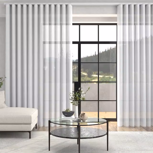 Terrys Giselle White Made To Measure Wave Voile Curtain with Free Track