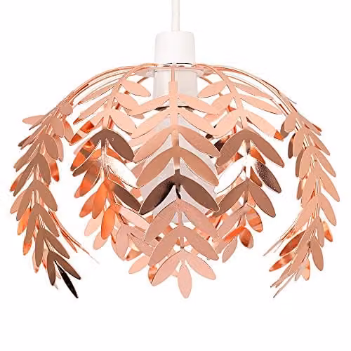 MiniSun Modern Fern Leaf Design Copper Metal Ceiling Pendant Light Shade, Shade Width: 27 cm