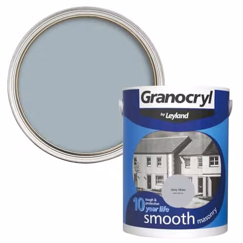 Leyland Granocryl Exterior Smooth Masonry Paint in Grey Skies, 5L – 1