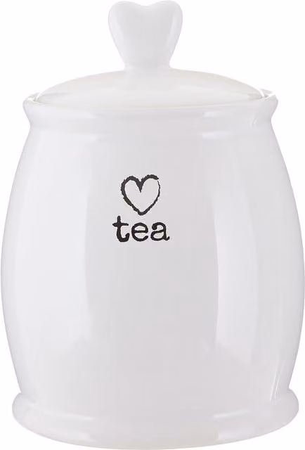 Orsina Charm Ceramic Tea Canister in White and Black