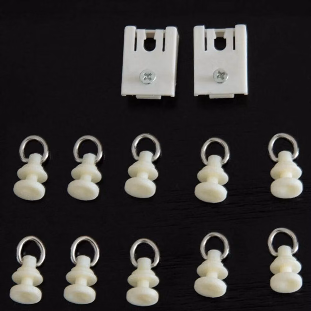 FLAVORA 3M Curved Bay Window Curtain Slide Track Set in White – 3