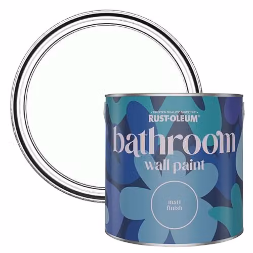 Rust-Oleum White Water-Based Matt Bathroom Wall and Ceiling Paint, 2.5 l – 1