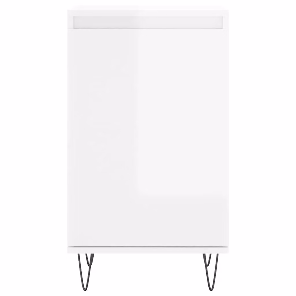 Berkfield Home Set of 2 Modern High Gloss Sideboards in White and Brown, W/D/H: 40 x 35 x 70 cm