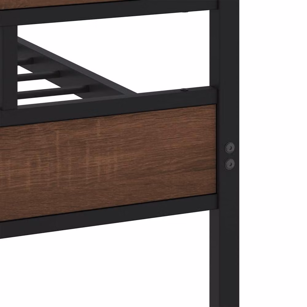 Berkfield Home Elegant Bed Frame with Headboard and Footboard in Brown, W/D/H: 100 x 200 x 91.5 cm – 5