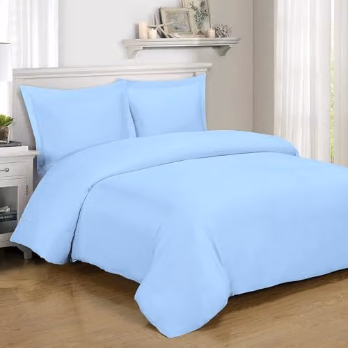 Home Sweet Home UK Microfibre Duvet Cover and Pillowcase Set, Blue, Super King (Duvet Cover: 200 x 200 cm, Pillowcases: 48 x 74 cm) – 3