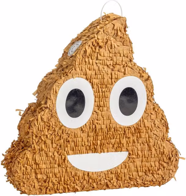 Fax Potato Kids Emoji Cardboard Pinata in Brown and Purple, W: 45 cm, D: 10 cm, H: 45 cm