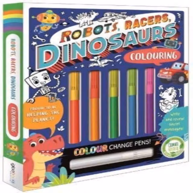 Igloo Books Ltd Robots, Racers, Dinosaurs Colouring Paperback Book, Multicolour