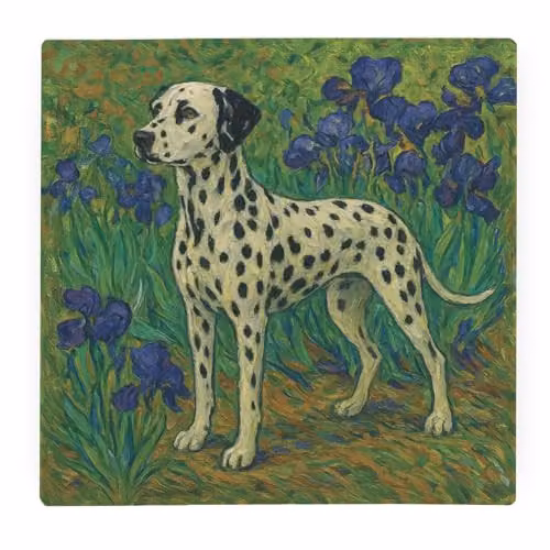 Purely Home Van Gogh Dalmatian Glass Worktop Protector, Multicolour, W: 30 cm x D: 30 cm x H: 30 cm