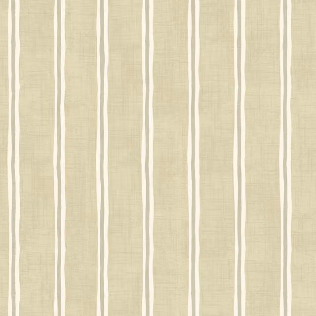 iLiv Rowing Stripe Fabric in Willow Green and Beige