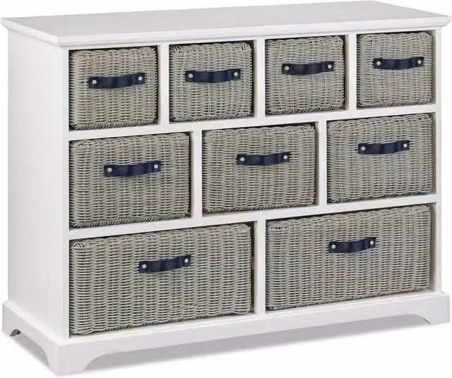 Tetbury Large White Basket Storage Unit - White