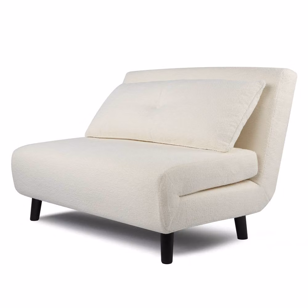 Home Garden Direct Aurora Small Double Sofa Bed in Beige Boucle Fabric with Scatter Cushions – 2