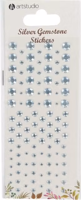 Art Studio Monochrome Gemstone Stickers in Multicolour, Grey and Silver
