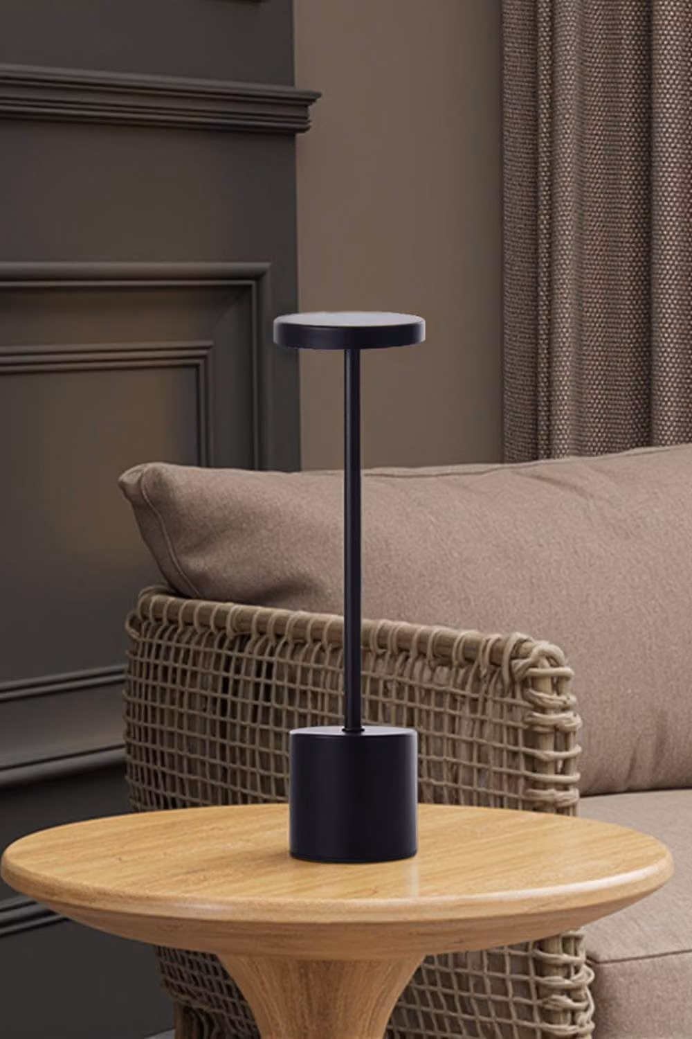 Living and Home Industrial-Style Rechargeable Dimmable Metal Table Lamp in Black – 3