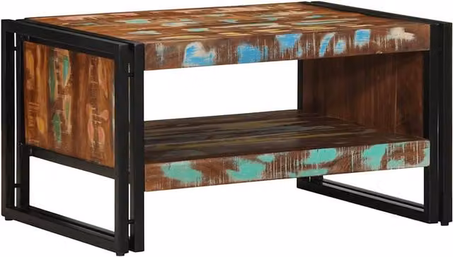 Berkfield Home Multicolour Reclaimed Solid Wood Coffee Table W/D/H: 70 x 50 x 38 cm