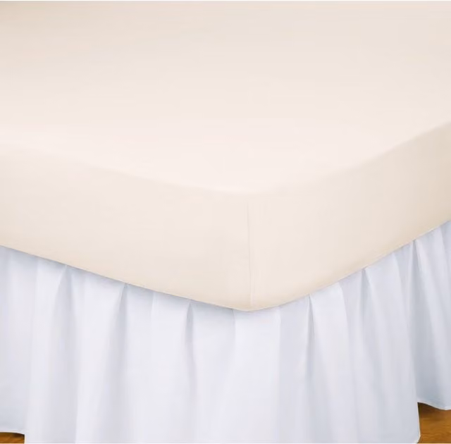 Chums Non Iron Soft Cotton Jersey Fitted Sheets in Beige, 90 x 200 cm