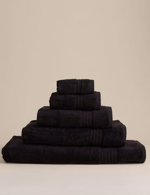 M&S Black Egyptian Cotton Terry Towel
