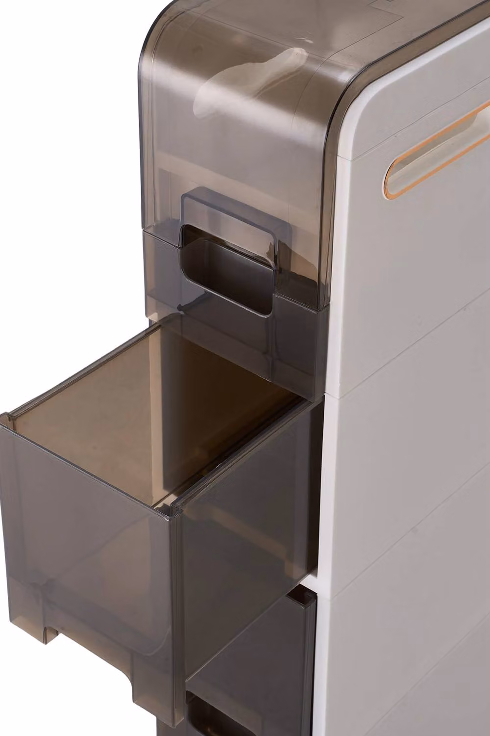Garden Sanctuary Modern White 3-Tier Freestanding Bathroom Storage Cabinet with Internal Drawers – 5