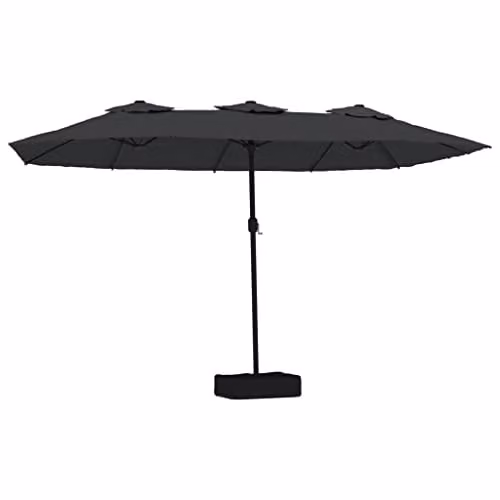 vidaXL Double-Head Cantilever Garden Parasol in Black, W: 449 cm, H: 245 cm